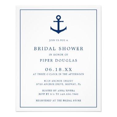 Nautical Anchor Budget Bridal Shower Invitations Flyer