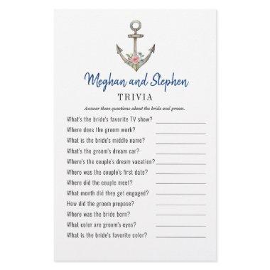Nautical Anchor Couple's Shower Trivia games