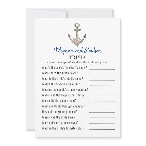 Nautical Anchor Couple's Shower Trivia games