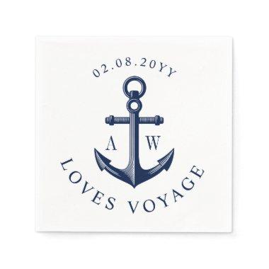 Nautical Anchor Custom Monograms Paper Napkins