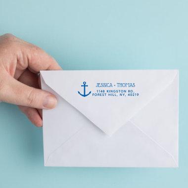 Nautical Anchor Custom Name & Address Self-inking Stamp