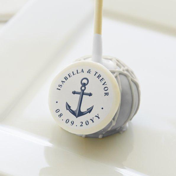 Nautical Anchor Custom White and Navy Cake Pops