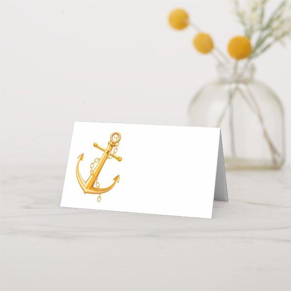 Nautical Anchor Gold Wedding Beach Summer Elegant Place