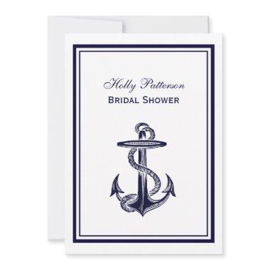 Nautical Anchor Navy Blue Framed 2V