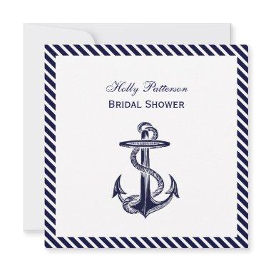 Nautical Anchor Navy Diag Stripe 2SQ
