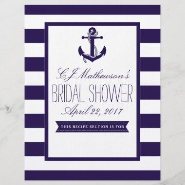 Nautical Anchor Navy Stripe Bridal Shower Divider
