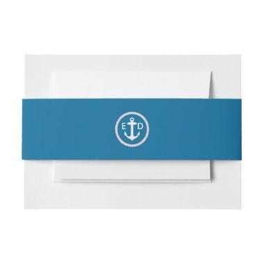 Nautical Anchor Ring Navy Blue  Belly Band
