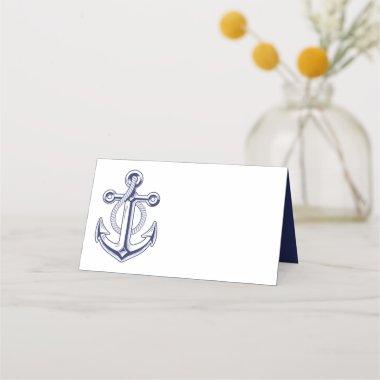 Nautical Anchor Sailor Ocean Navy Blue Wedding Place