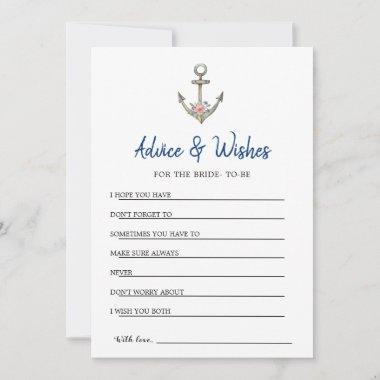 Nautical Anchor shower Advice & Wishes Invitations