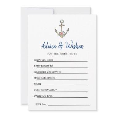 Nautical Anchor shower Advice & Wishes Invitations