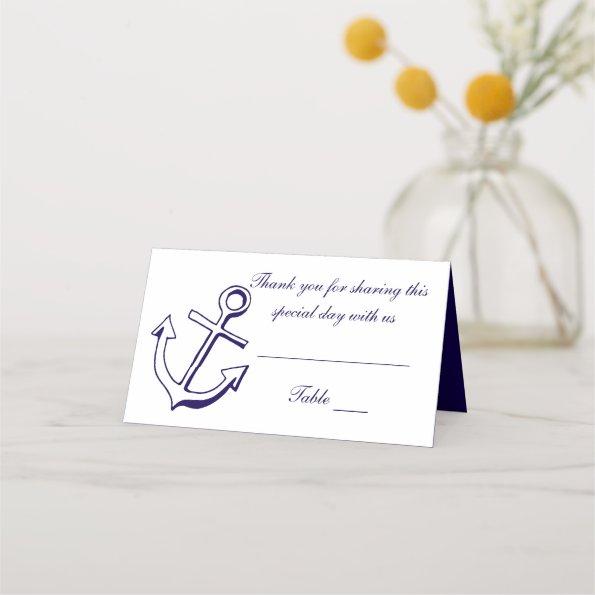 Nautical Anchor Wedding Thank You Navy Blue Escort Place