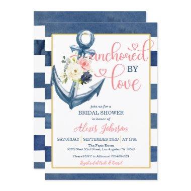 Nautical Anchored By Love Bridal Shower (P/S) Invitations