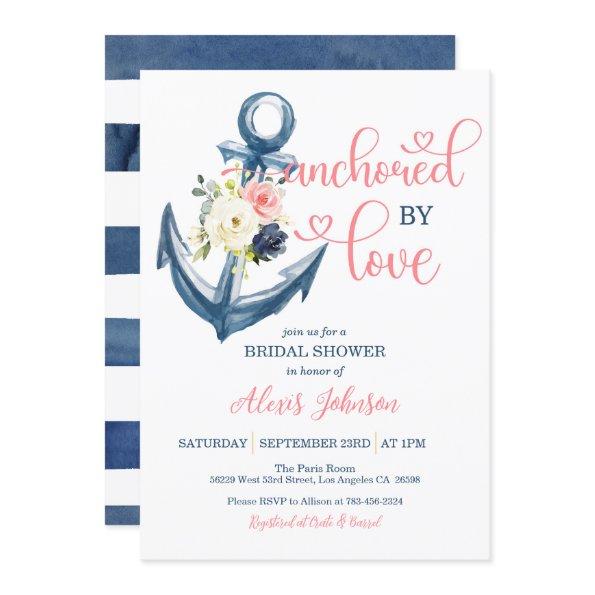 Nautical Anchored By Love Bridal Shower (Pink) Invitations