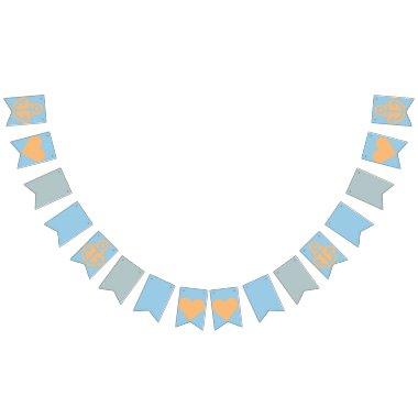 Nautical Blue and Orange Bunting Bunting Flags
