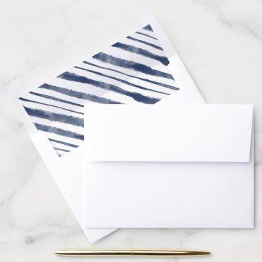 Nautical Blue Diagonal Lines Beach House Lakeside Envelope Liner