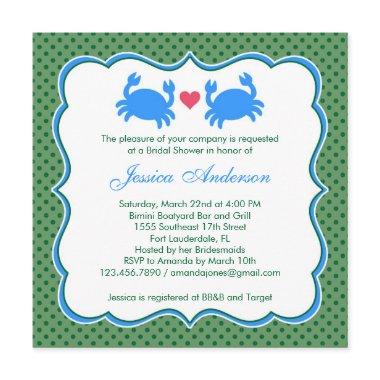 Nautical Bridal Shower Blue/Green Invitations