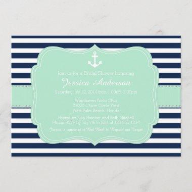 Nautical Bridal Shower or Baby Shower Invitations
