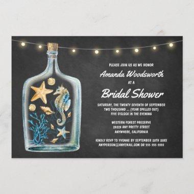 Nautical Chalkboard Bridal Shower Invitations