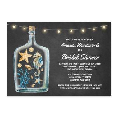 Nautical Chalkboard Bridal Shower Invitations