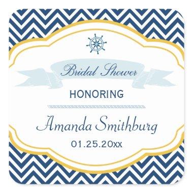 Nautical chevron navy gold  stickers