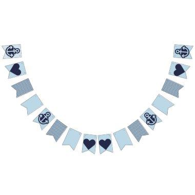 Nautical Navy and Light Blue Bunting Bunting Flags