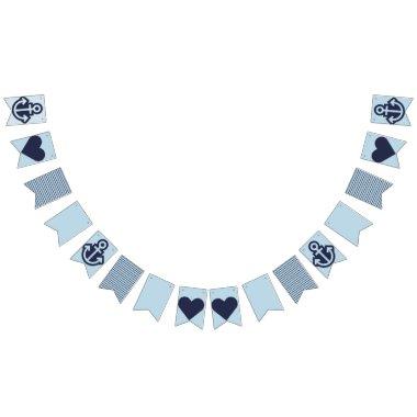 Nautical Navy and Light Blue Bunting Bunting Flags