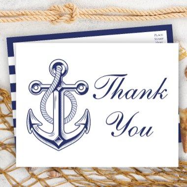 Nautical Navy Blue Achor Wedding Thank You Post