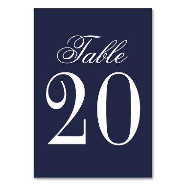 Nautical Navy Blue Wedding Table Number