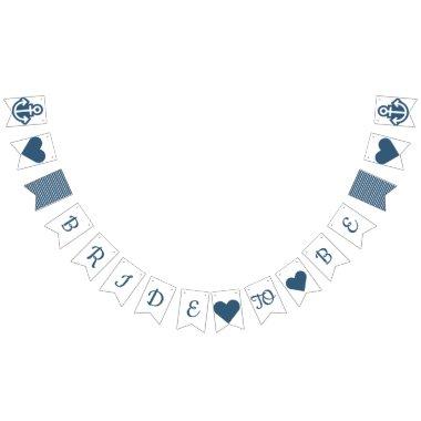 Nautical Navy Bride To Be Bunting Flags