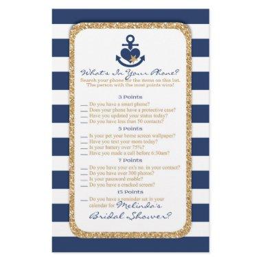 Nautical Navy & Gold What's In Your Phone Flyer