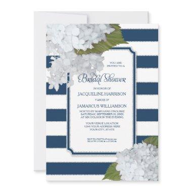 Nautical Navy White Modern Hydrangea