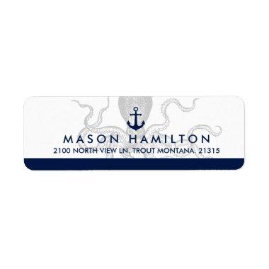 Nautical Octopus and Anchor | Return Address Label