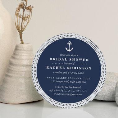 Nautical Rope Braid Bridal Shower Invitations