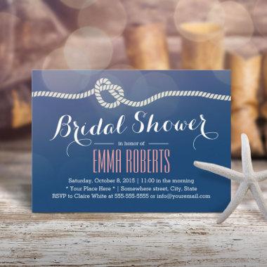 Nautical Rope Knot Elegant Bridal Shower Invitations