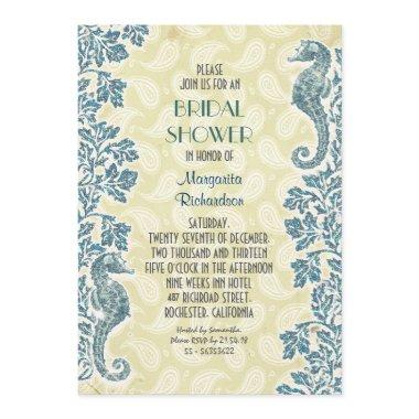 nautical seahorses bridal shower Invitations