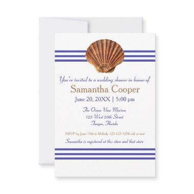 Nautical Seashell - 3x5 Bridal Shower Invitations