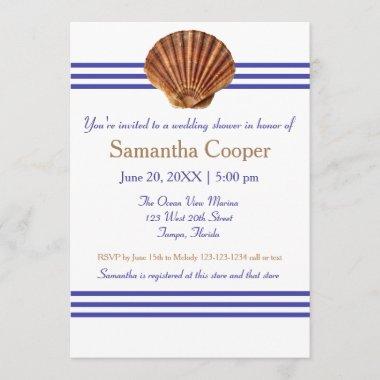 Nautical Seashell - Bridal Shower Invitations