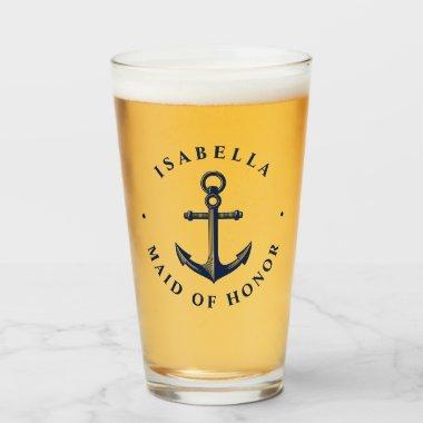 Nautical Style Anchor | Maid of Honor Glass