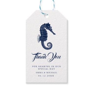 Nautical Theme Wedding Seahorses Custom Navy Gift Tags