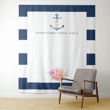 Nautical Themed Bridal Shower Photo Booth Tapestry