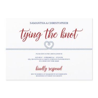 Nautical tied the knot elopement bridal shower Invitations