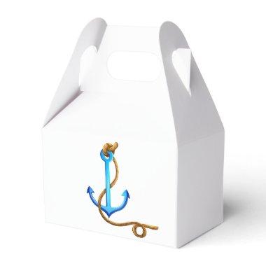 Nautical Turquoise Ship Anchor Wedding Party Favor Boxes