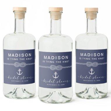 Nautical Tying the Knot Bridal Shower Favor Liquor Bottle Label