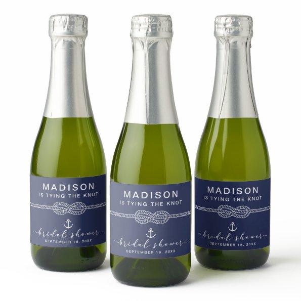 Nautical Tying the Knot  Favor Sparkling Wine Label