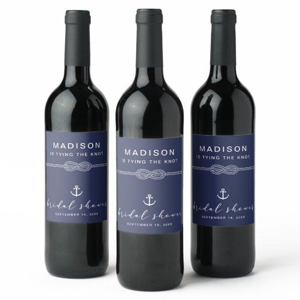 Nautical Tying the Knot  Favor Wine Label