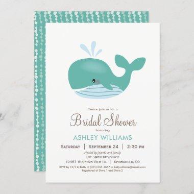 Nautical Whale Bridal Shower Invitations