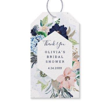 Navy and Blush Nautical Flowers | Thank You Gift Tags