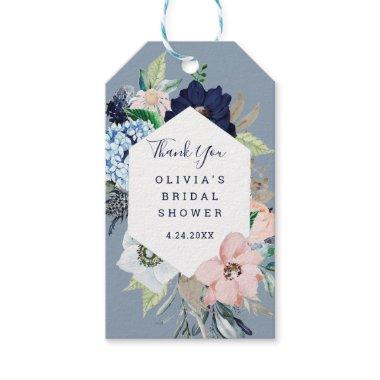 Navy and Blush Nautical Flowers | Thank You Gift Tags