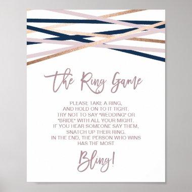 Navy and Blush Streamers The Ring Game Sign