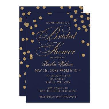Navy and Gold Glitter Confetti